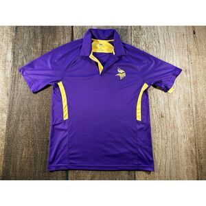 Minnesota Vikings Mens Large Majestic CoolBase Purple Polo Shirt